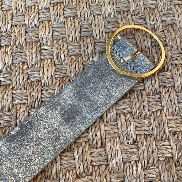 B-Low the Belt Gray Belt with Gold Buckle - Picture 2 of 6